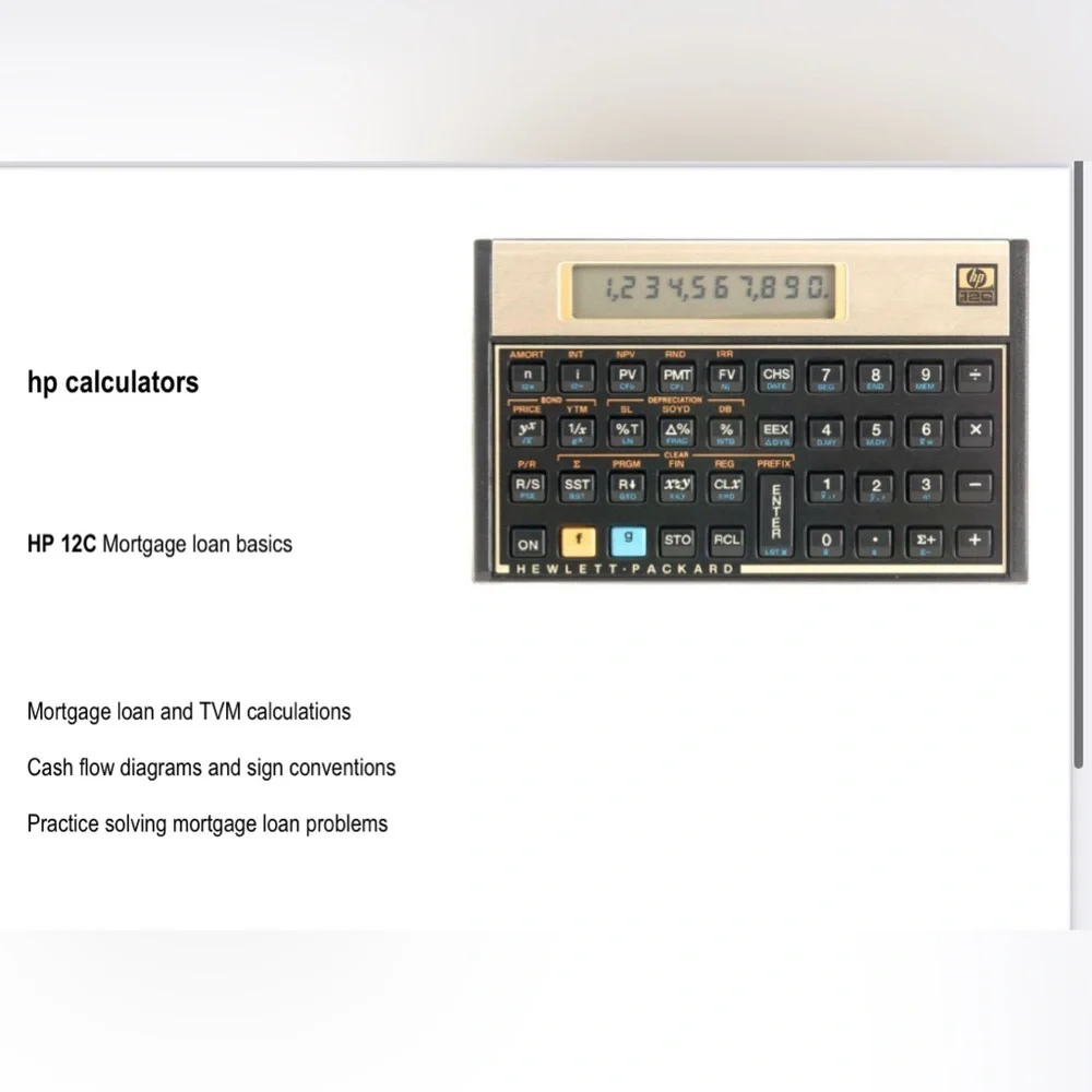 HP Mortgage calculator 12C